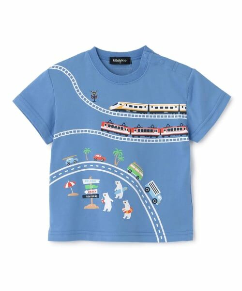 kladskap / クレードスコープ Tシャツ | 【人気商品再入荷】【直営店で取り扱い無し】海に行こう!乗り物プリント半袖Tシャツ（ブルー）