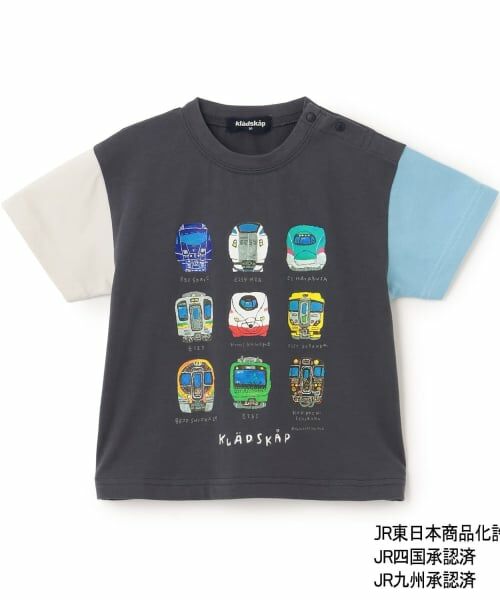 kladskap / クレードスコープ Tシャツ | 正面電車クレイジーカラー半袖Tシャツ(紺)