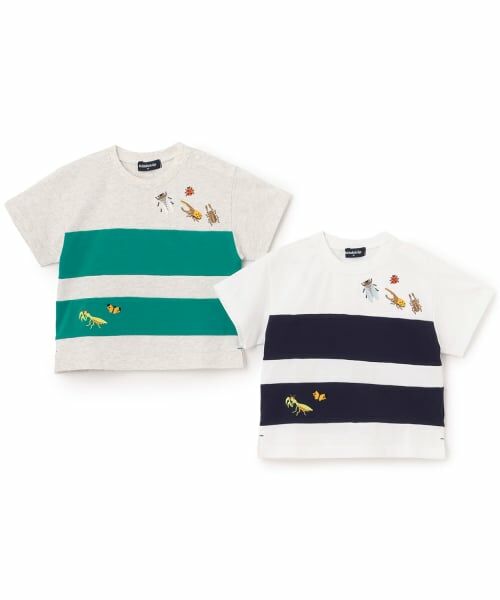 kladskap / クレードスコープ Tシャツ | 昆虫刺しゅう切替半袖Tシャツ | 詳細12