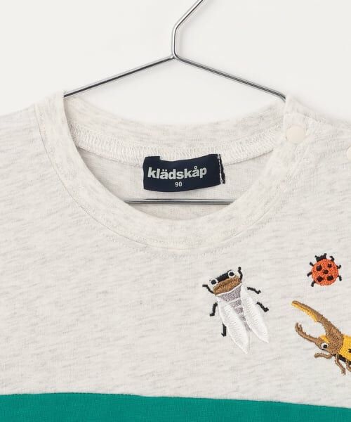 kladskap / クレードスコープ Tシャツ | 昆虫刺しゅう切替半袖Tシャツ | 詳細2