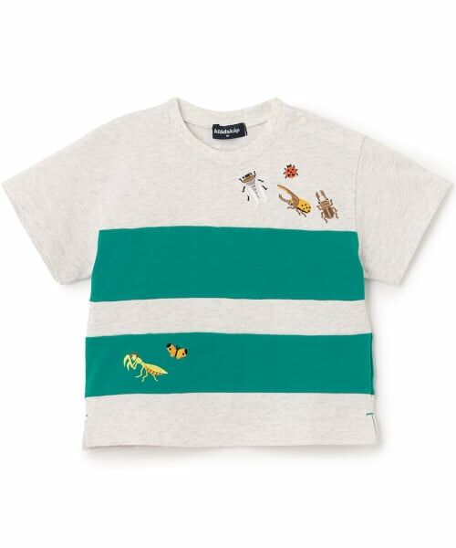 kladskap / クレードスコープ Tシャツ | 昆虫刺しゅう切替半袖Tシャツ(シロ杢)