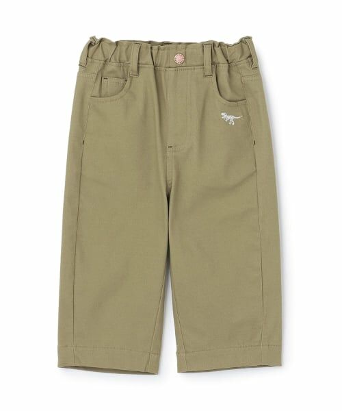 kladskap / クレードスコープ その他パンツ | 恐竜刺しゅうロング丈ワイドストレートパンツ(カーキ)