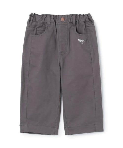 kladskap / クレードスコープ その他パンツ | 恐竜刺しゅうロング丈ワイドストレートパンツ(チャコール)