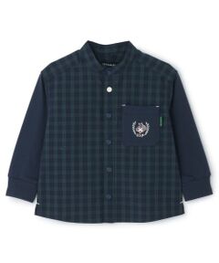 kladskap / クレードスコープ シャツ・ブラウス | トラッド袖切替長袖バンドカラーシャツ