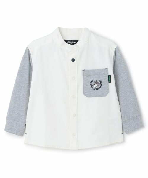 kladskap / クレードスコープ シャツ・ブラウス | トラッド袖切替長袖バンドカラーシャツ(オフ ホワイト)