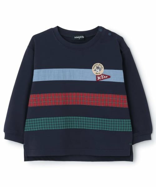 kladskap / クレードスコープ Tシャツ | トラッド異素材切替長袖Tシャツ(紺)