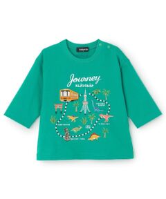kladskap / クレードスコープ Tシャツ | 電車と恐竜マップ7分袖Tシャツ