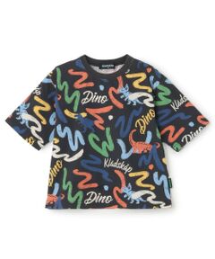 kladskap / クレードスコープ Tシャツ | 恐竜×ロゴ総柄6分袖Tシャツ