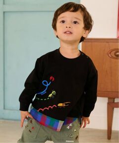 kladskap / クレードスコープ Tシャツ | 昆虫刺しゅう裾チェック長袖Tシャツ