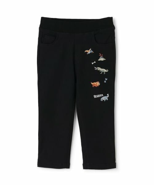 kladskap / クレードスコープ その他パンツ | ☆彡恐竜刺しゅうロング丈ストレートパンツ(黒)