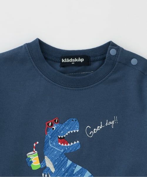 kladskap / クレードスコープ Tシャツ | ☆彡Good dayザウルス袖配色長袖Tシャツ | 詳細2