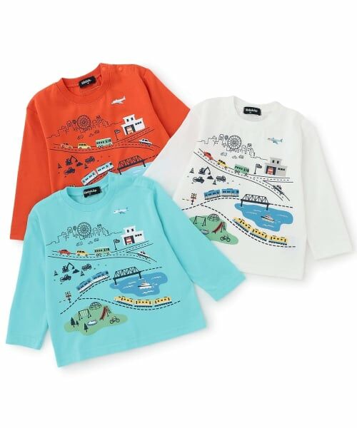 kladskap / クレードスコープ Tシャツ | ☆彡街と乗り物グラフィック長袖Tシャツ | 詳細5