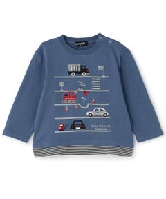 kladskap / クレードスコープ Tシャツ | ☆彡乗り物×裾ボーダー長袖Tシャツ