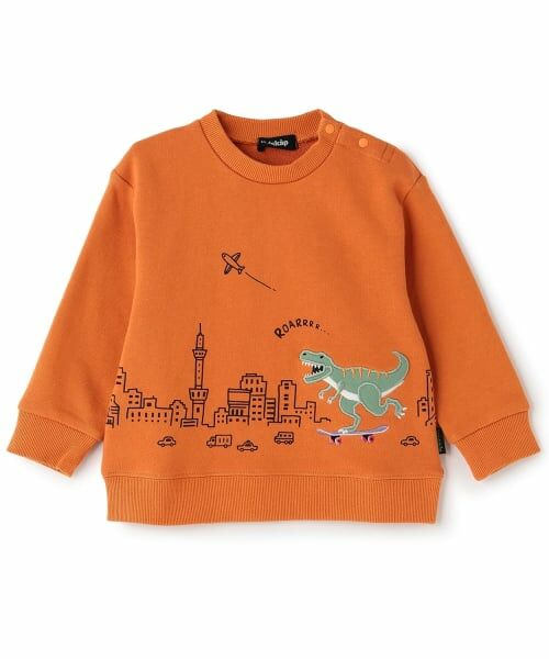 kladskap / クレードスコープ Tシャツ | ☆彡街と恐竜トレーナー(オレンジ)