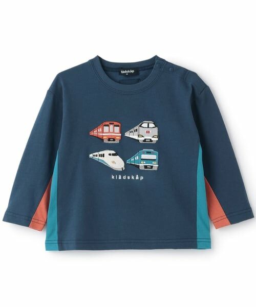 kladskap / クレードスコープ Tシャツ | 【人気商品再入荷】【直営店で取り扱い無し】電車アップリケ長袖Tシャツ(紺)