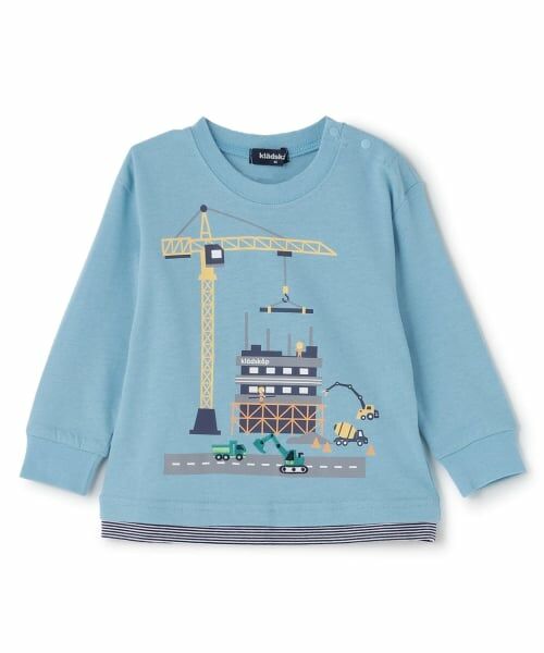 kladskap / クレードスコープ Tシャツ | 【人気商品再入荷】【直営店で取り扱い無し】働く車工事中長袖Tシャツ(ライト ブルー)