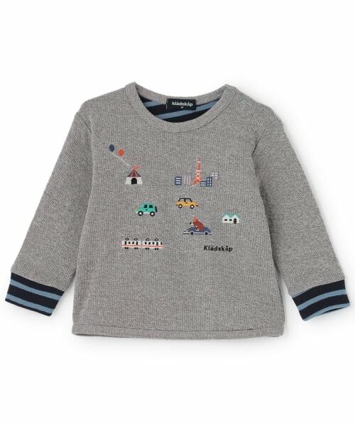 kladskap / クレードスコープ Tシャツ | ☆彡乗り物接結長袖Tシャツ(グレー)