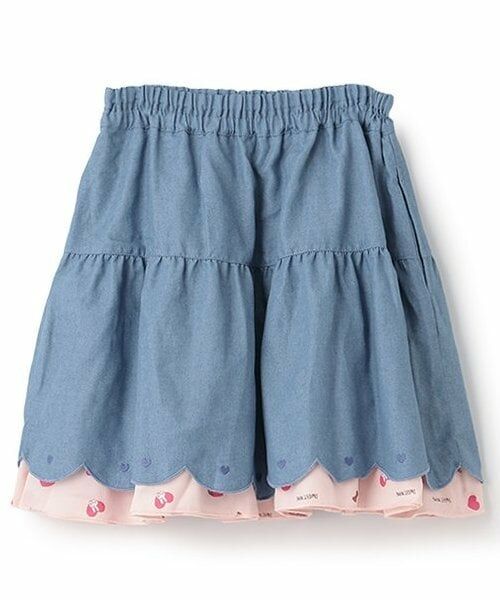 KP / ケーピー ミニ・ひざ丈スカート | ハート柄リバーシブルスカート(140cm) | 詳細1