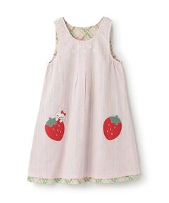 KP / ケーピー ミニ丈・ひざ丈ワンピース | いちご柄リバーシブルジャンパースカート（140cm)