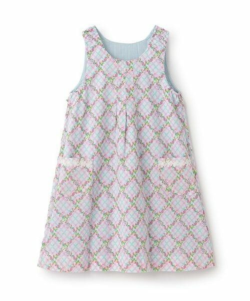 KP / ケーピー ミニ丈・ひざ丈ワンピース | いちご柄リバーシブルジャンパースカート（140cm) | 詳細2