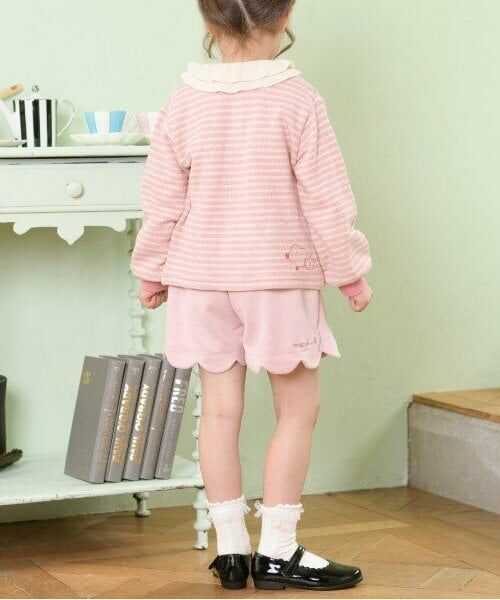 KP / ケーピー ショート・ハーフ・半端丈パンツ | KP スカラップスウェードキュロット(110～160) | 詳細3