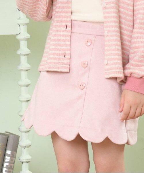 KP / ケーピー ショート・ハーフ・半端丈パンツ | KP スカラップスウェードキュロット(110～160) | 詳細4