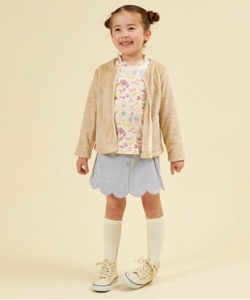 KP / ケーピー ショート・ハーフ・半端丈パンツ | KP スカラップスウェードキュロット(110～160) | 詳細7