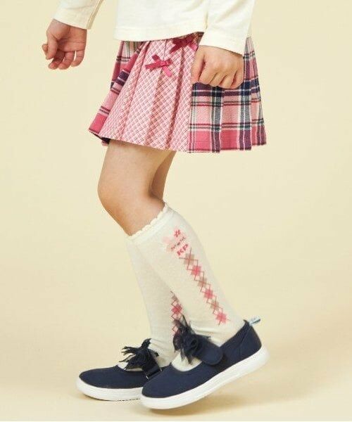 KP / ケーピー ショート・ハーフ・半端丈パンツ | KP チェックプリーツリボン付きスカパン(90～160) | 詳細11