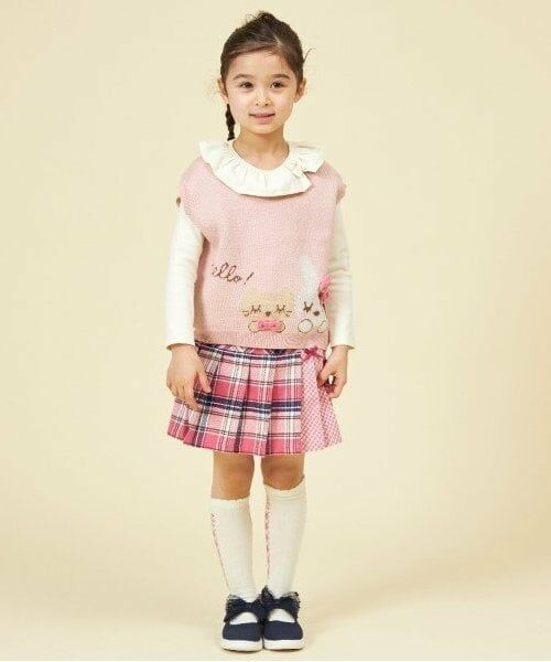 KP / ケーピー ショート・ハーフ・半端丈パンツ | KP チェックプリーツリボン付きスカパン(90～160) | 詳細14