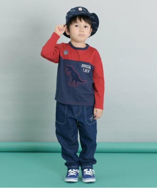 KP / ケーピー その他パンツ | KPBOY 恐竜刺しゅうデニムニットパンツ(80~140) | 詳細9