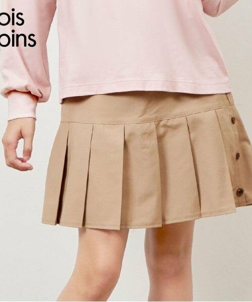 KP / ケーピー ミニ・ひざ丈スカート | troislapins インナーパンツ付きプリーツスカート(140～150)（ベージュ）