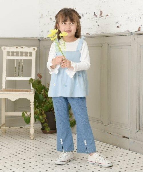 KP / ケーピー その他トップス | KP 肩リボンビスチェ&長袖Tシャツセット(110～150) | 詳細1