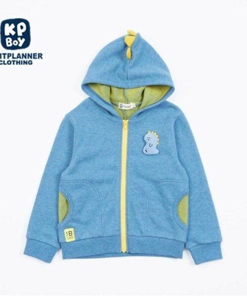 KP / ケーピー カーディガン・ボレロ | KPBOY 裏毛恐竜パーカー(80～110)（エメラルド グリーン）