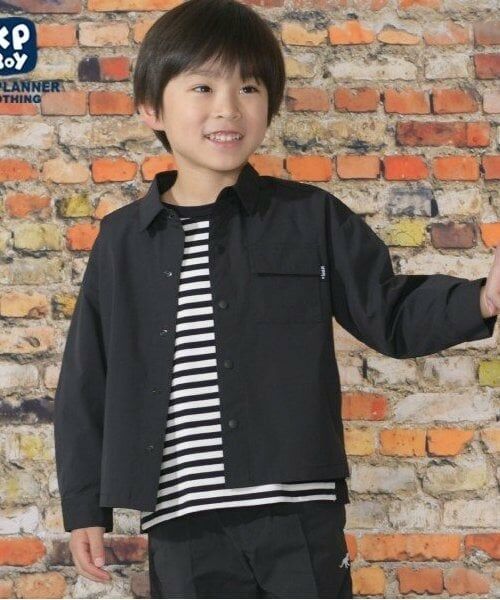 KP / ケーピー シャツ・ブラウス | KPBOY 合繊無地長袖シャツ(90～160)（黒）