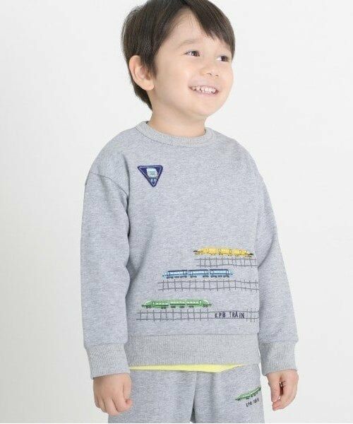 KP / ケーピー スウェット | KPBOY 電車刺しゅうミニ裏毛上下セット(80～120) | 詳細1