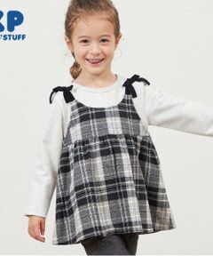 KP / ケーピー Tシャツ | KP チェック肩リボン付ドッキングチュニック(80～150)