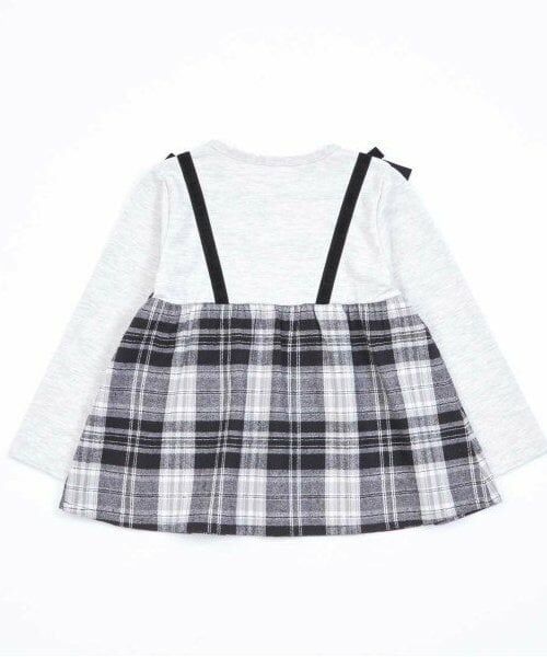 KP / ケーピー Tシャツ | KP チェック肩リボン付ドッキングチュニック(80～150) | 詳細1