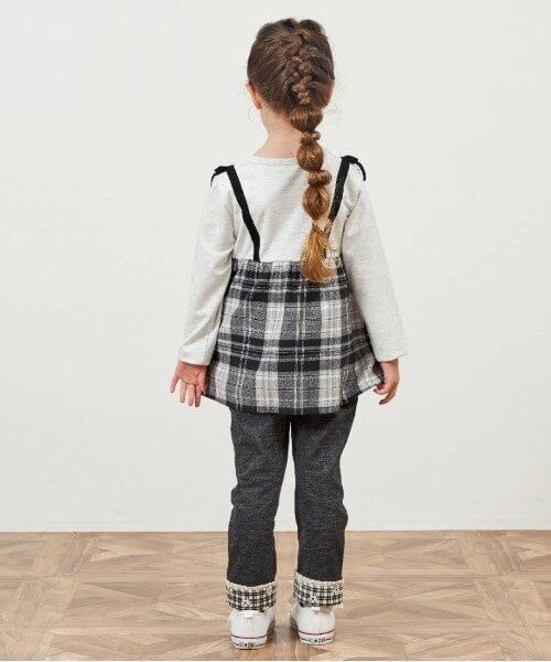 KP / ケーピー Tシャツ | KP チェック肩リボン付ドッキングチュニック(80～150) | 詳細12
