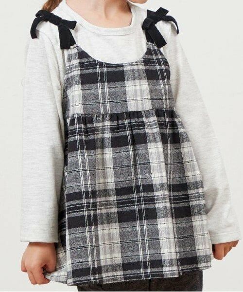 KP / ケーピー Tシャツ | KP チェック肩リボン付ドッキングチュニック(80～150) | 詳細13