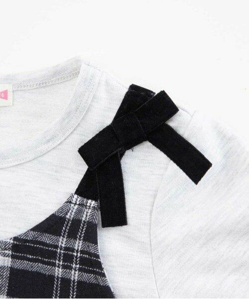 KP / ケーピー Tシャツ | KP チェック肩リボン付ドッキングチュニック(80～150) | 詳細3