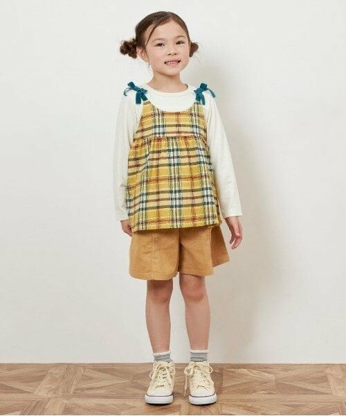 KP / ケーピー Tシャツ | KP チェック肩リボン付ドッキングチュニック(80～150) | 詳細7