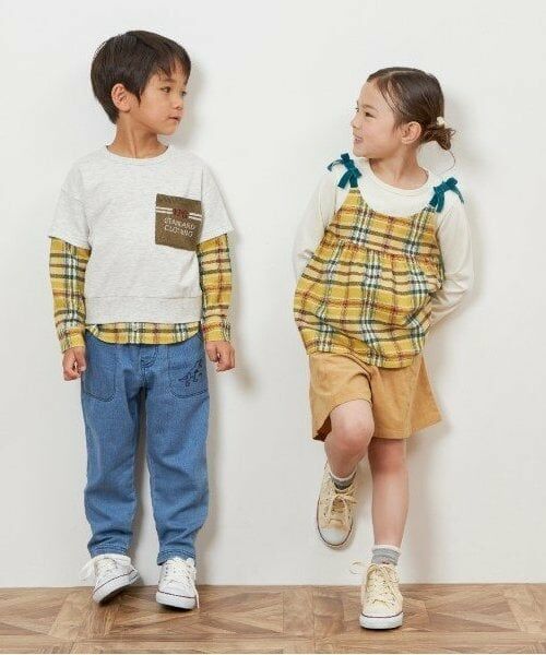 KP / ケーピー Tシャツ | KP チェック肩リボン付ドッキングチュニック(80～150) | 詳細9