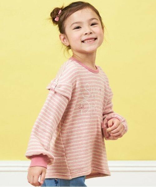 KP / ケーピー スウェット | KP 袖リボンラメボーダートレーナー(100～150) | 詳細18