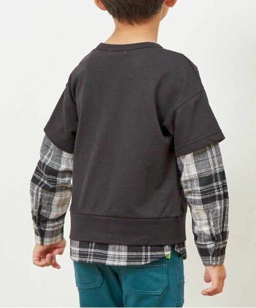 KP / ケーピー スウェット | KPBOY チェックとミニ裏毛のレイヤード風トレーナー(90～160) | 詳細10