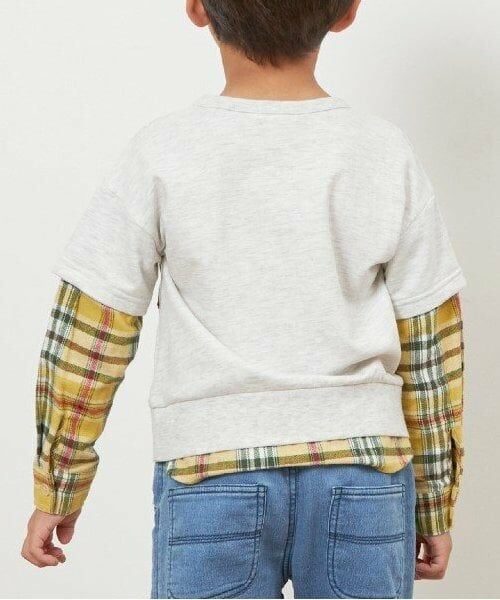 KP / ケーピー スウェット | KPBOY チェックとミニ裏毛のレイヤード風トレーナー(90～160) | 詳細14