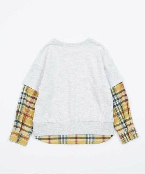 KP / ケーピー スウェット | KPBOY チェックとミニ裏毛のレイヤード風トレーナー(90～160) | 詳細2