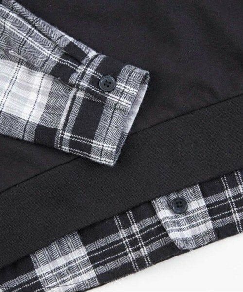 KP / ケーピー スウェット | KPBOY チェックとミニ裏毛のレイヤード風トレーナー(90～160) | 詳細4