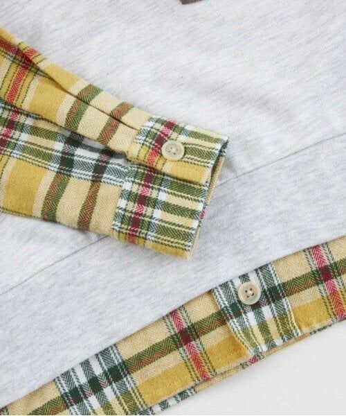 KP / ケーピー スウェット | KPBOY チェックとミニ裏毛のレイヤード風トレーナー(90～160) | 詳細6