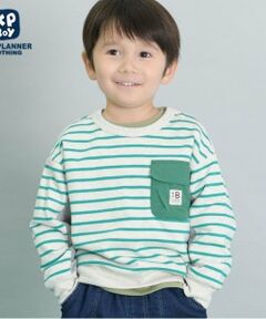 KP / ケーピー スウェット | KPBOY ミニ裏毛ポケット付きボーダートレーナー(90～160)