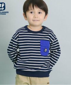 KP / ケーピー スウェット | KPBOY ミニ裏毛ポケット付きボーダートレーナー(90～160)